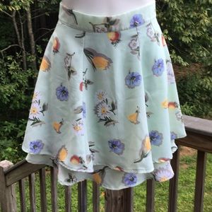 Fig Leaves vintage floral ruffled skirt size 6